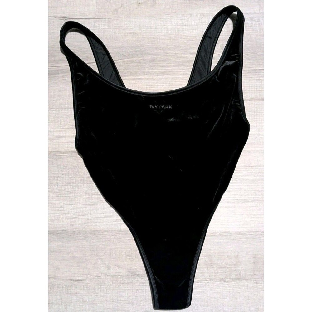 Adidas X Ivy Park Women's Sz 1X Velvet Bodysuit Black
